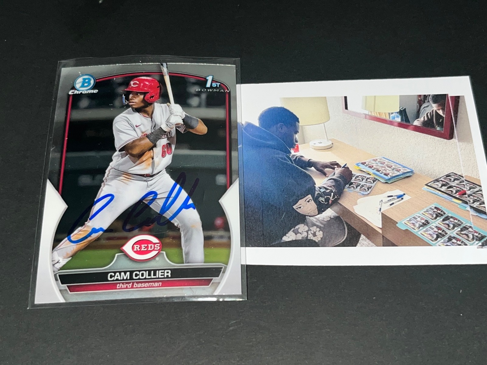 Cam Collier Cincinnati Reds Auto Signed 2023 Bowman 1st Chrome .