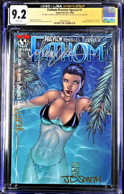 Fathom Preview Special #1-SIGNED Michael Turner, J.D. Smith & David Wohl CGC 9.2