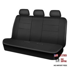 Leather Back Seat Cover, Universal Waterproof Bench Rear Seat Black Back Rear