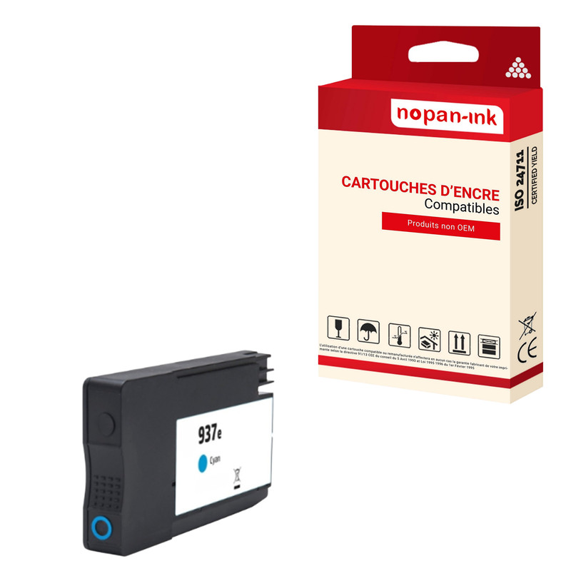 HP 937eXL Cyan encre longue durée pour OfficeJet Pro 9110b