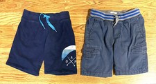 Gap  Old Navy Boys  Two Pairs Blue Shorts 100 Cotton Elastic Waist Size Small