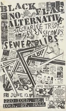 Black Flag No Alternative Saccharine Trust 7 Seconds punk flyer SF 1981