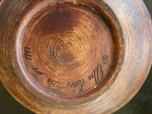 Ellen Evans Large Signed Pottery Bowl With Grapes - Picture 4 of 4