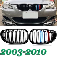 Pair MColor W/BLK Front Bumper Kidney Grille For BMW 5Series E60 E61 M5 2003-10
