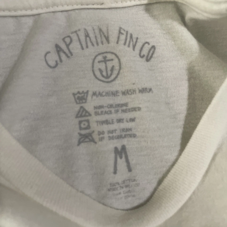 Captain Fin Co. Captains Crew ESTD 2007 Camiseta Algodón Blanco Medio Manga Corta Foto 2 de 4