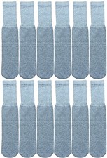 12 PK Calcetines Tubo Algodón Para Mujer, Estilo Árbitro, 9-15 Gris Sólido-Calcetín Doble Para Mujer