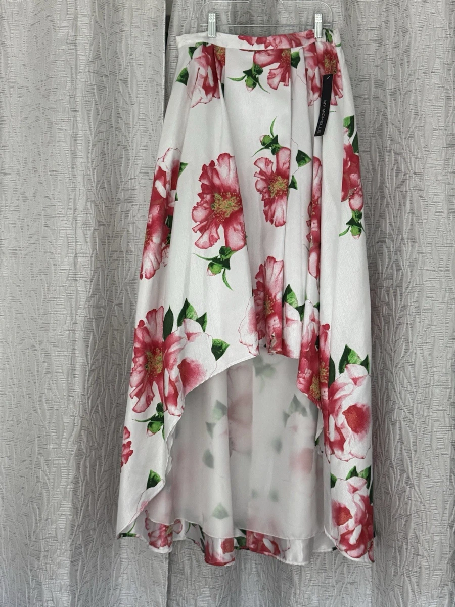 Jupe My Michelle Taille 10 – Motif Floral Aqua Et Vert – Coton – Occasion