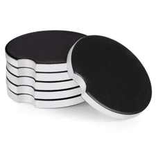 Black Ceramic Car Coasters - 6pcs, Auto Coasters for Cup Holders, Absorb Spil...