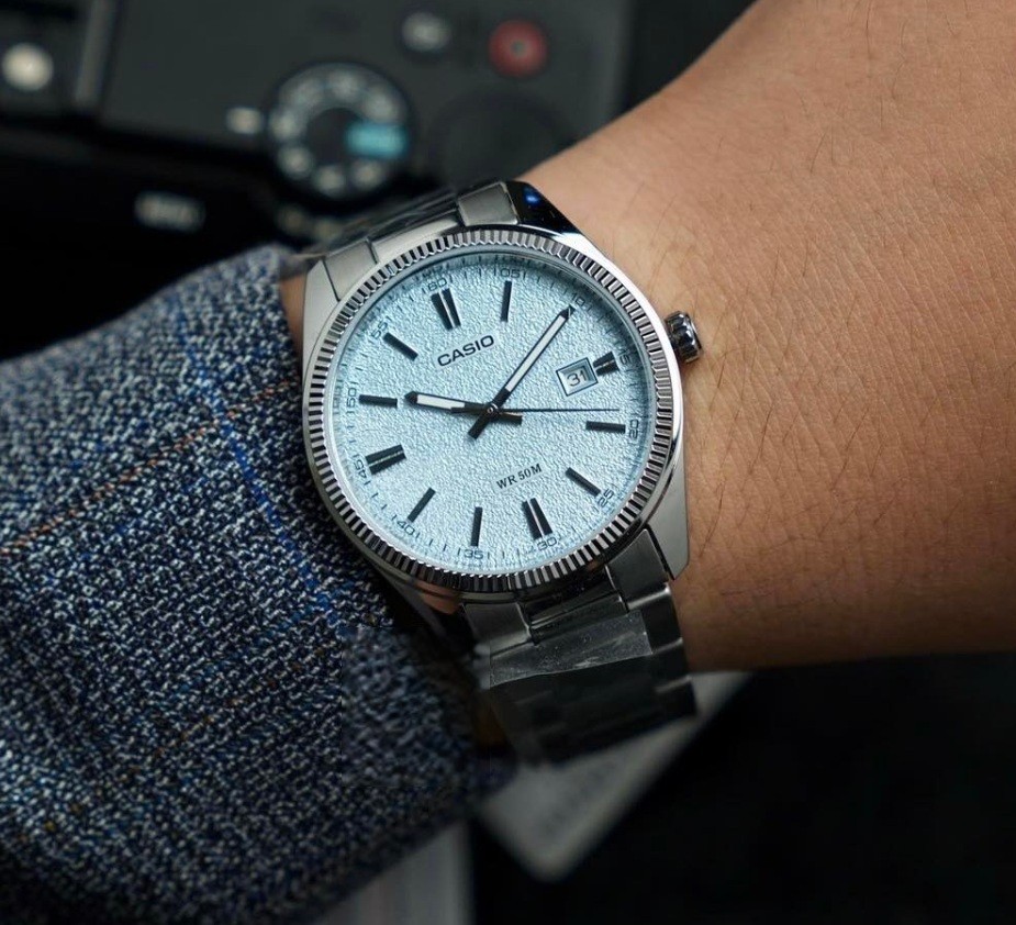 Casio MTP-1302DA-2A2 Blue Dial Analog Stainless Steel Quartz Men's