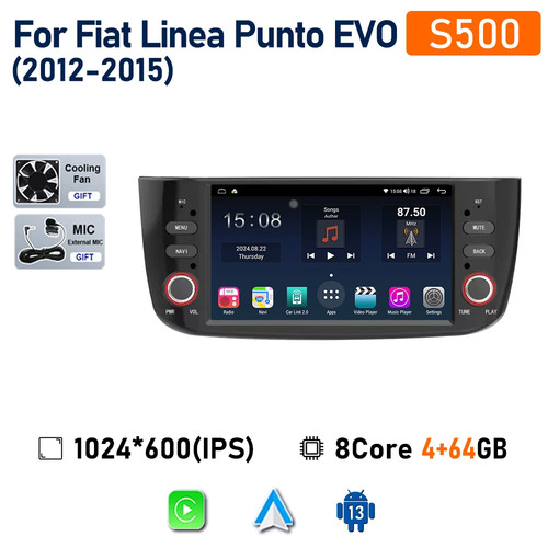 For Fiat Linea Punto EVO Multimedia GPS Navigation Car Radio Video Screen Auto - Picture 28 of 39