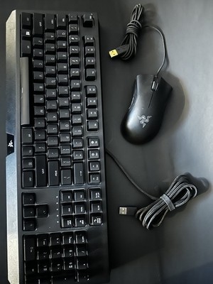 Razer Blackwidow Keyboard With Razer Death Adder Chroma Mouse