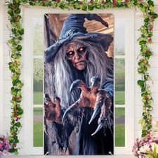 Halloween Witch Door Cover 35x71 Inch Polyester
