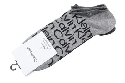 CALVIN KLEIN Sneaker Herren Socken EU39/42 Mid Grey Melange Logo 2er Pack Unisex