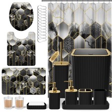 Bathroom Set - 26PC Bathroom Set with Shower Curtain and Rugs, Bathroom Acces...