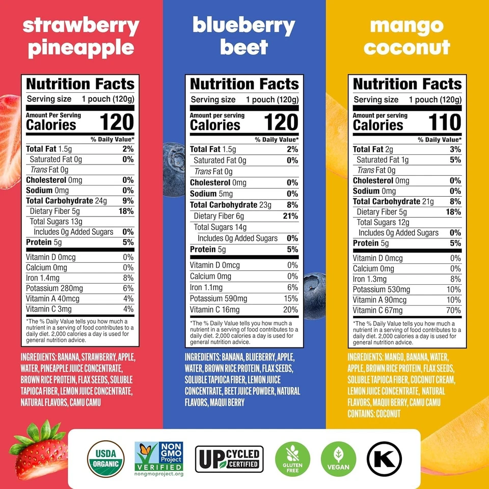 Delicioso paquete variado de bolsas de batidos orgánicos - a base de plantas y sin alergias Foto 4 de 4