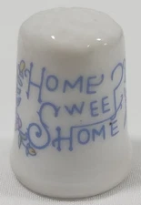 Vintage Home Sweet Home In Pastels Porcelain Thimble