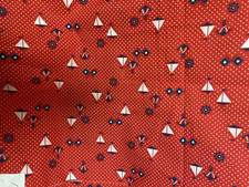VINTAGE NAUTICAL SAILBOAT FABRIC 1 2/3 YARD X 44"