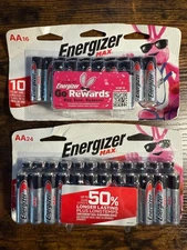 40 AA Energizer batteries, 2 packs (16, 24) exp 12/2031