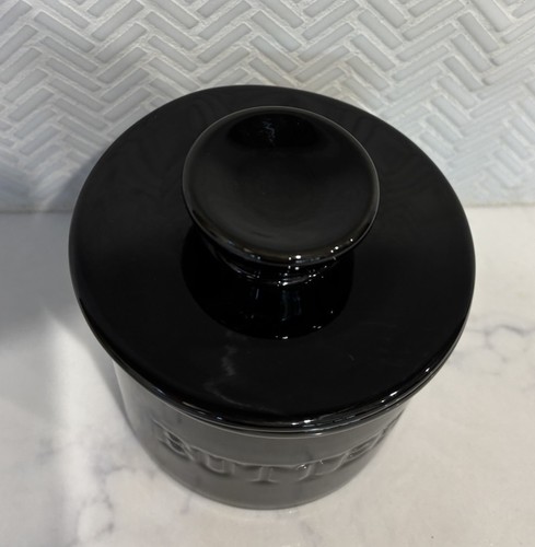 French Butter Bell Black Ceramic Butter Keeper with Lid Butter Dish Holder Home - Picture 5 of 14