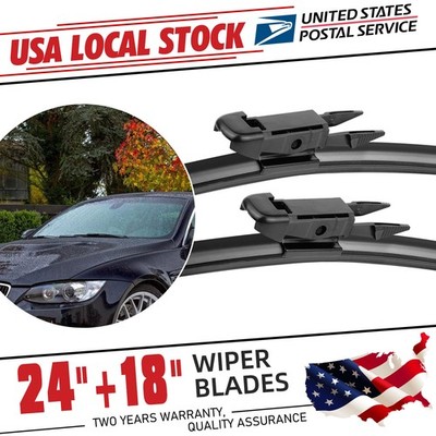 Hybrid 24'' & 18'' OEM Quality All-Season Windshield Wiper Blades (Set of 2pcs)