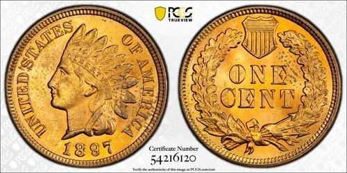 1897 Indian Head Cent PCGS MS64 "RD" Gold Shield Extremely Rare in RD Condition!