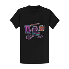 Neon Spook Crew Shirt – Cyberpunk Halloween Graphic Tee, Retro Neon Horror Shirt