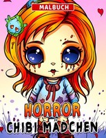 Horror Malbuch Chibi MäDchen 30+ Seiten Kawaii Geschenk FüR Entspannung