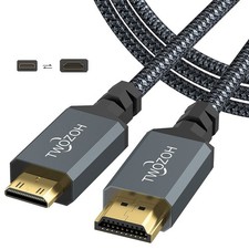 Mini HDMI to HDMI Cable 3.3FT, High-Speed HDMI to Mini HDMI Braided Cord Supp...