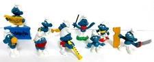 Vintage Smurf Figures Lot Of Ten / Peyo & Schleich