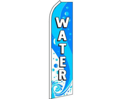 2 Pack Water Blue / White Swooper Super Feather Advertising Flag