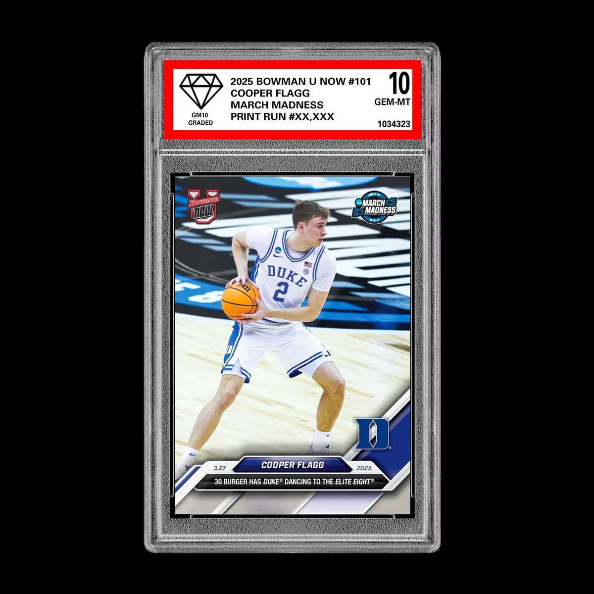 Graded 10 Cooper Flagg #101 2024-25 Bowman U Topps Now RC Rookie 