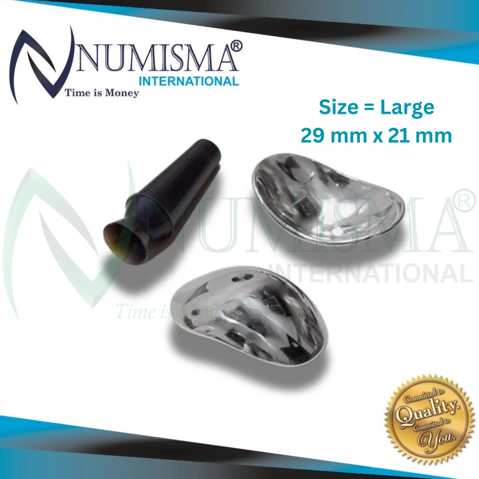 Protector ocular corneal bomba protectores oculares láser acero inoxidable 29 mm X 21 mm 2 un. Foto 2 de 4