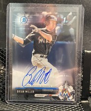 Brian Miller 2017 Bowman Chrome 1st Bowman Auto - Marlins