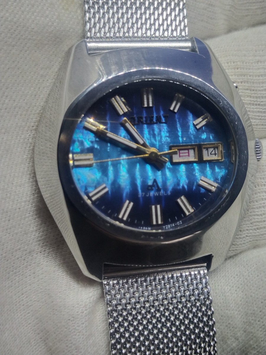 excellent vtg Orient cA chronoAce DX Focus Blue Dial 0429