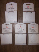 NEW 5x Lifefactory Flat Cap For 8 oz Wide Mouth Neck Baby Bottles White LG93WH