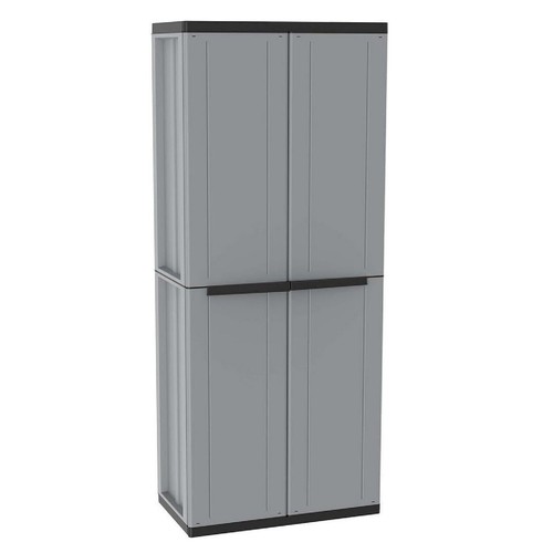 Tall Plastic Cupboard Storage Outdoor Garden Cabinet 1 Internal and 4 Shelves - Picture 6 of 24