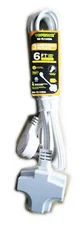 6ft Power Extension Cord with 3 additional Outlets 16 Gauge