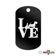 Love Scottish Terrier Engraved Keychain GI Tag dog park v2 scottie