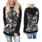 Womens Camouflage Hoodie Ladies Hoody Long Sleeves Zip Sweatshirt Plus Size 6-30
