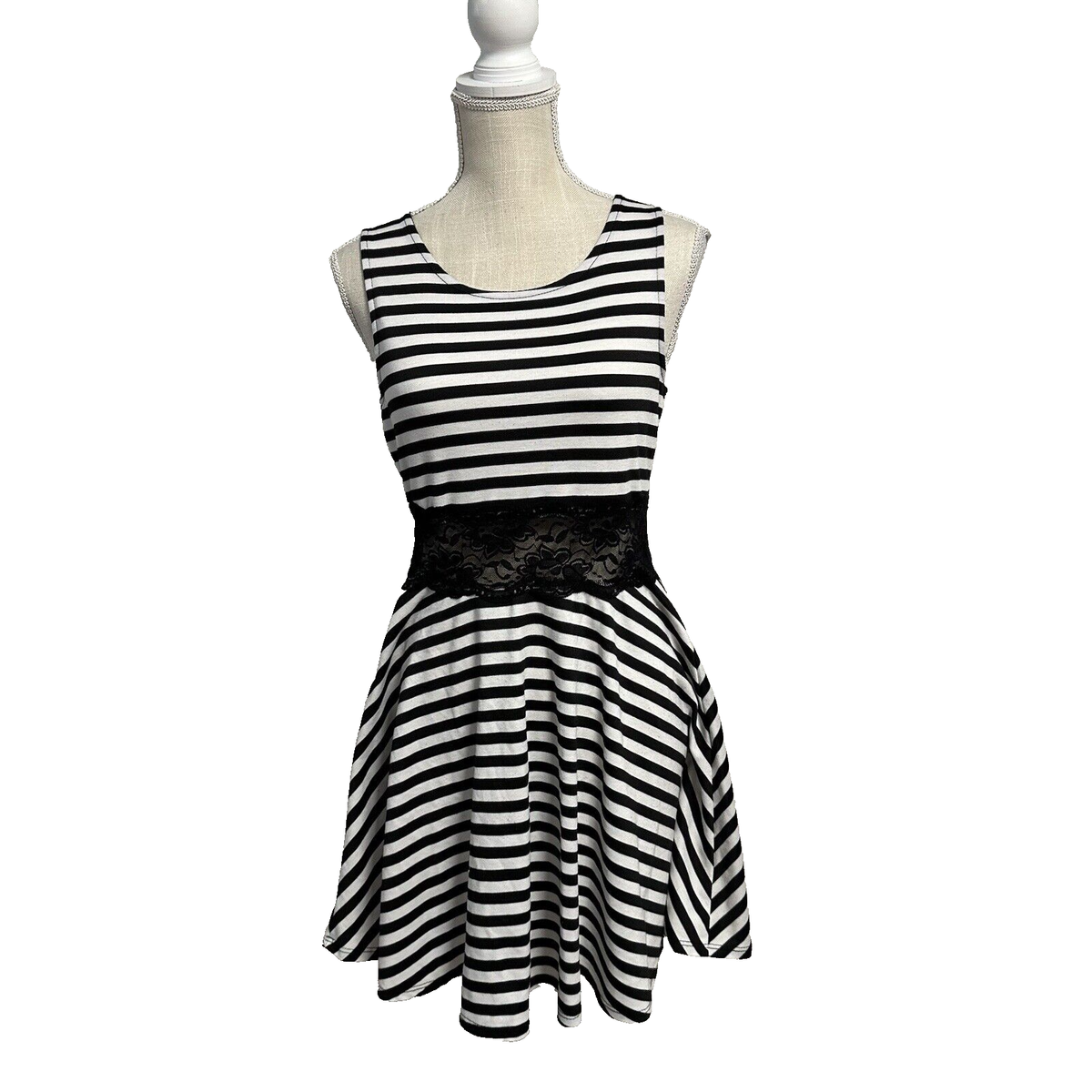 American Rag Cie Womens Summer Dress Size LARGE Black White American Rag Cie Womens Summer Dress Size LARGE Black White