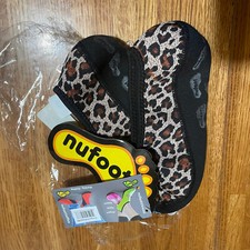 NuFoot Ballet Flats Women's Shoes, Black Leopard Print Medium