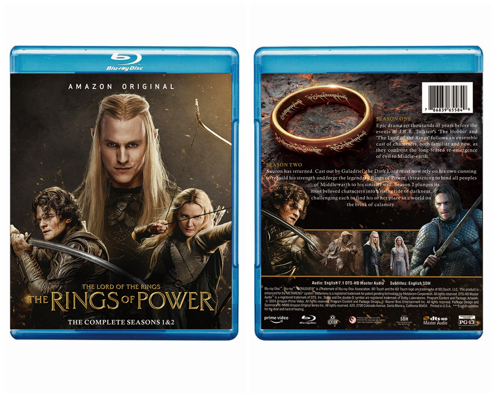 New The Lord of the Rings: The Rings of Power Season 1-2 Blu-ray 4-Dis Free Ship