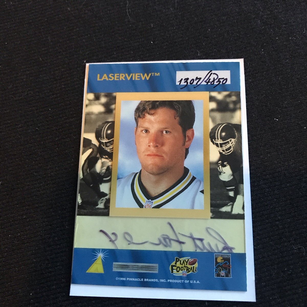 1996 Pinnacle Laser View Brett Favre Laserview Inscriptions Auto