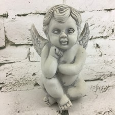 Angel Figurine Cherub Cupid 5  Hollow Ceramic Garden Decor Statue Figure