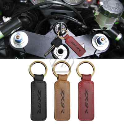 キーリング9 For Kawasaki ZX9R ZX-9R Motorcycle keychain leather logo keychain