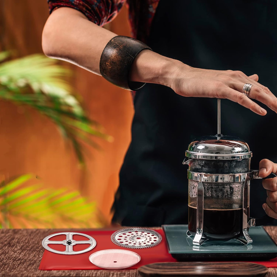 8 Pieces French Press Filter Parts Includes 6 Pieces Mesh French Press