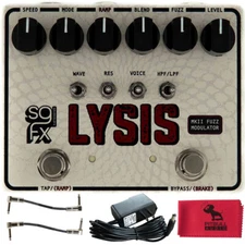 SolidGoldFX Lysis MkII Fuzz Pedal w/ Power Supply, Patch Cables & Cloth