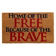Calloway Mills 121281729 Home of The Free Doormat, 17" x 29", Black/Red