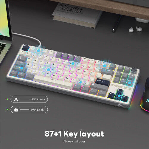 Gasket Wired Gamer Keyboard Hot-swappable 88 Keys Mechanical Keyboard - Picture 4 of 15
