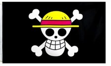 BANDIERA FLAG ONE PIECE CON 2 OCCHIELLI PIRATI JOLLY ROGER BANNER cm 90 x 150